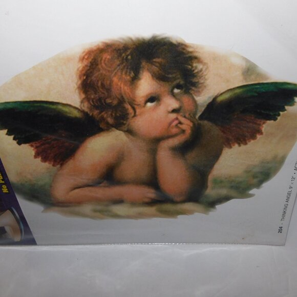 Lot 4 Vintage Jones Tones Iron on Heat Transfers Thinking Angel Cherub 9" x 12" - Picture 5 of 7